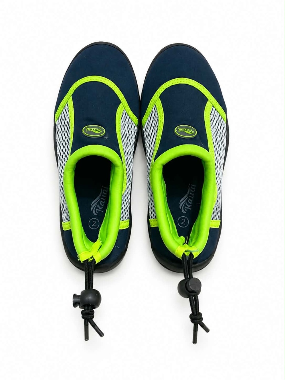 4/$20➡️ Kids Navy & Neon Green Water Shoes – Size 2 EUC